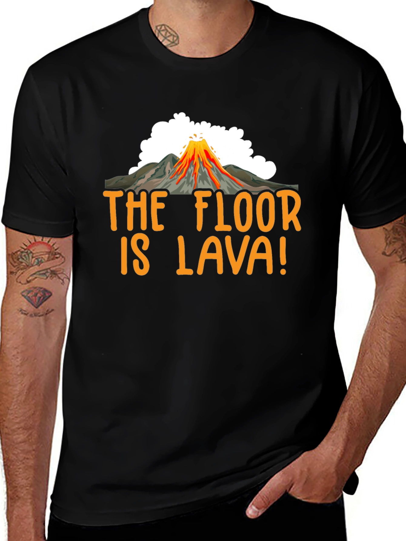 The Floor is Lava T-Shirt Funny Volcano Graphic Tee