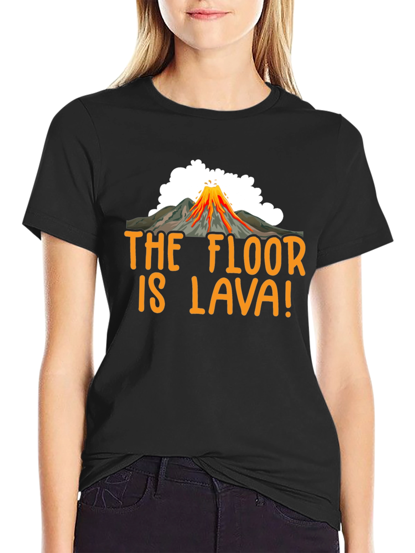 The Floor is Lava T-Shirt Funny Volcano Graphic Tee
