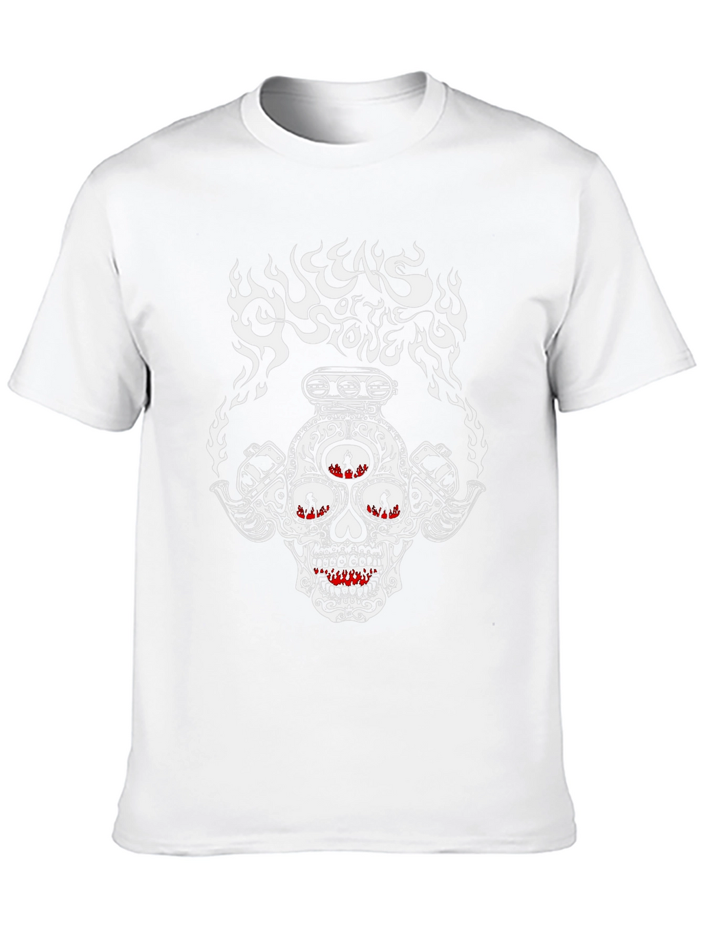 Skull Flames Graphic Print T-Shirt