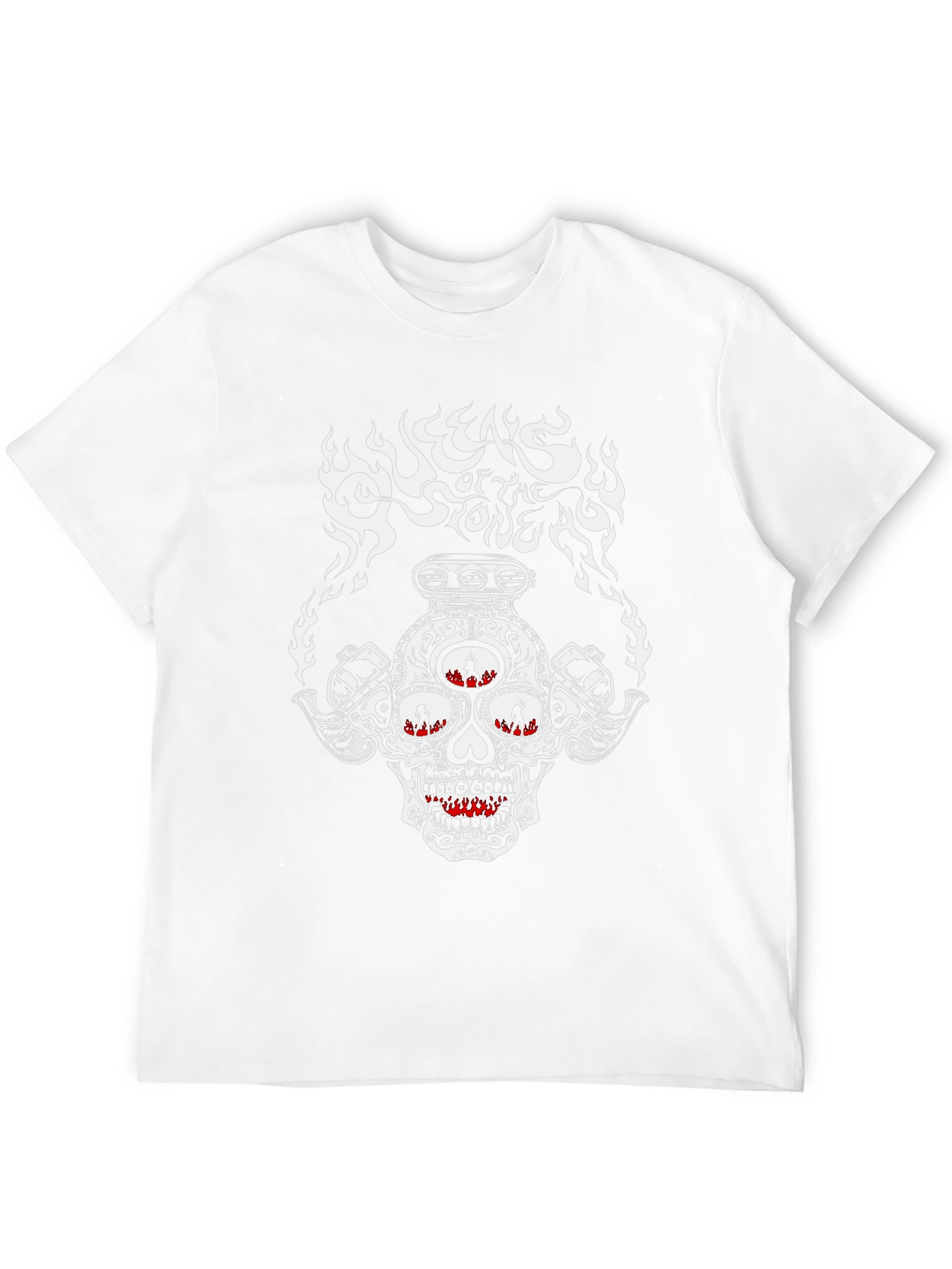 Skull Flames Graphic Print T-Shirt