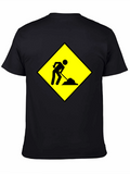Mens Black Under Construction Graphic T-Shirt
