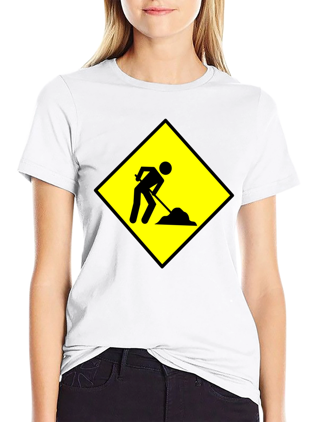 Mens Black Under Construction Graphic T-Shirt
