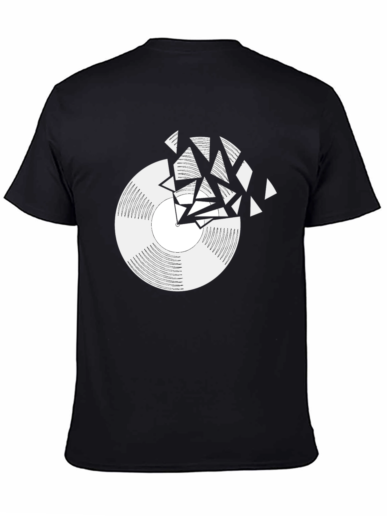 Shattered Vinyl Record Graphic Tee - Black