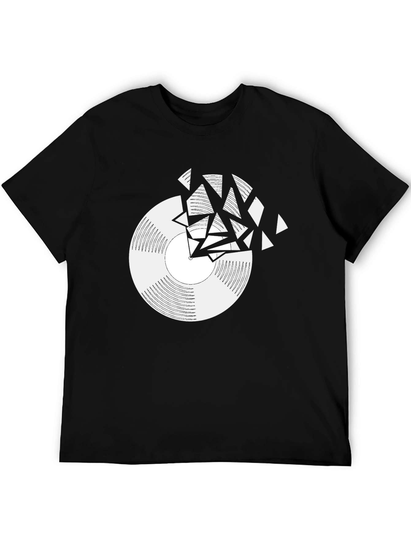 Shattered Vinyl Record Graphic Tee - Black
