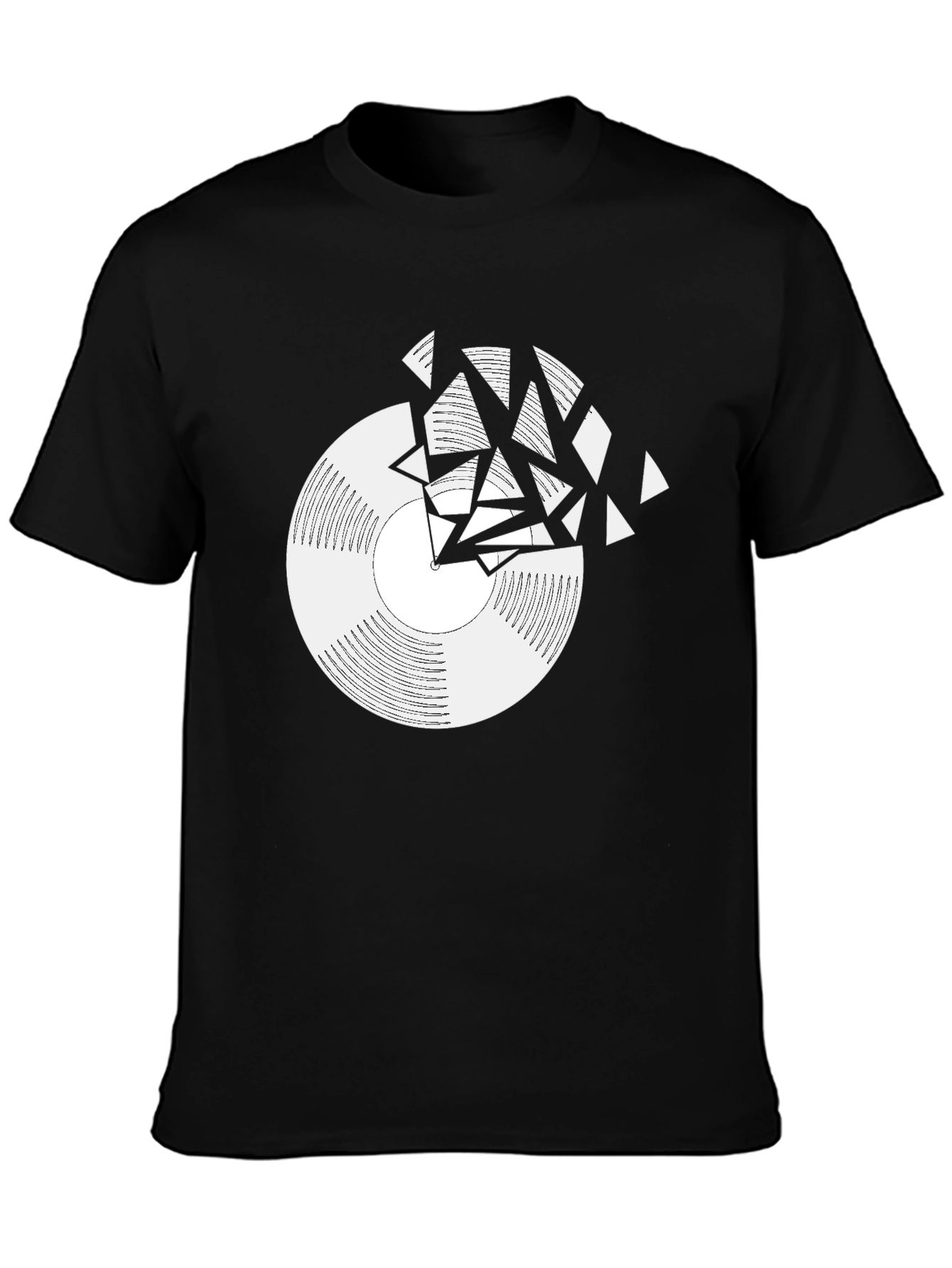 Shattered Vinyl Record Graphic Tee - Black