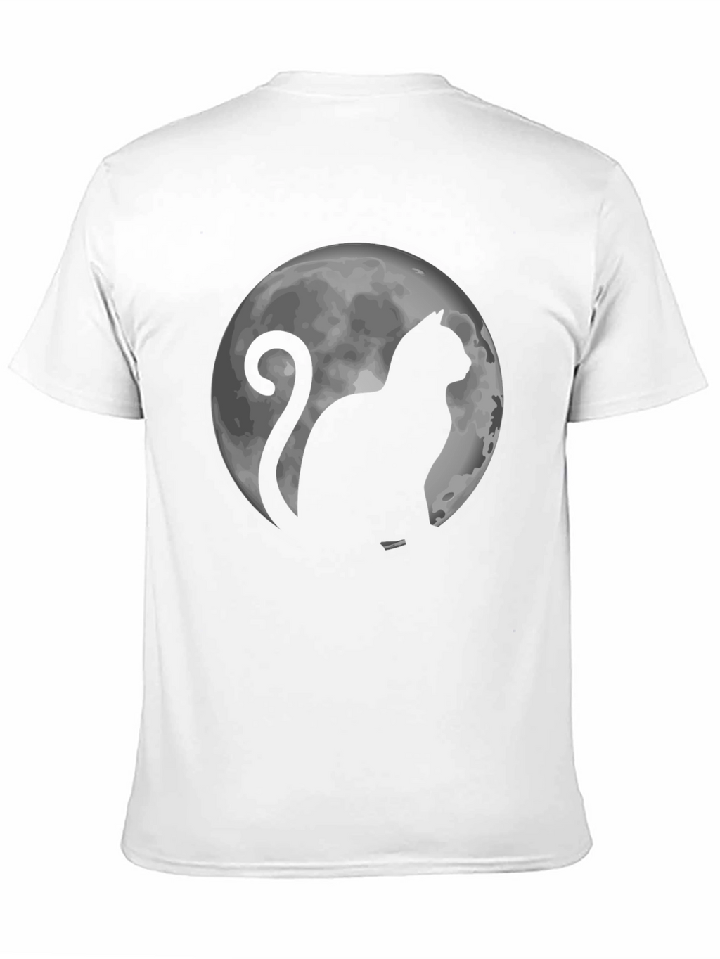 Cat & Moon Graphic Tee - Black Cotton T-Shirt