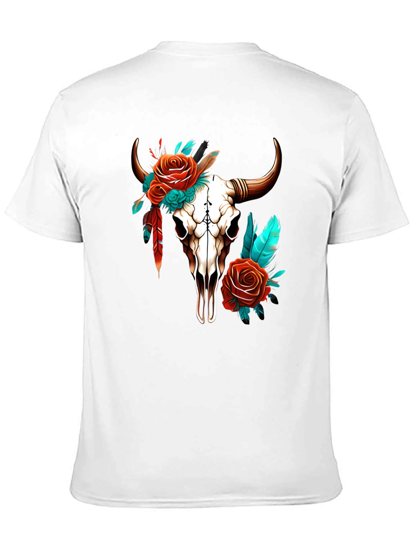 Bull Skull & Roses Graphic Tee