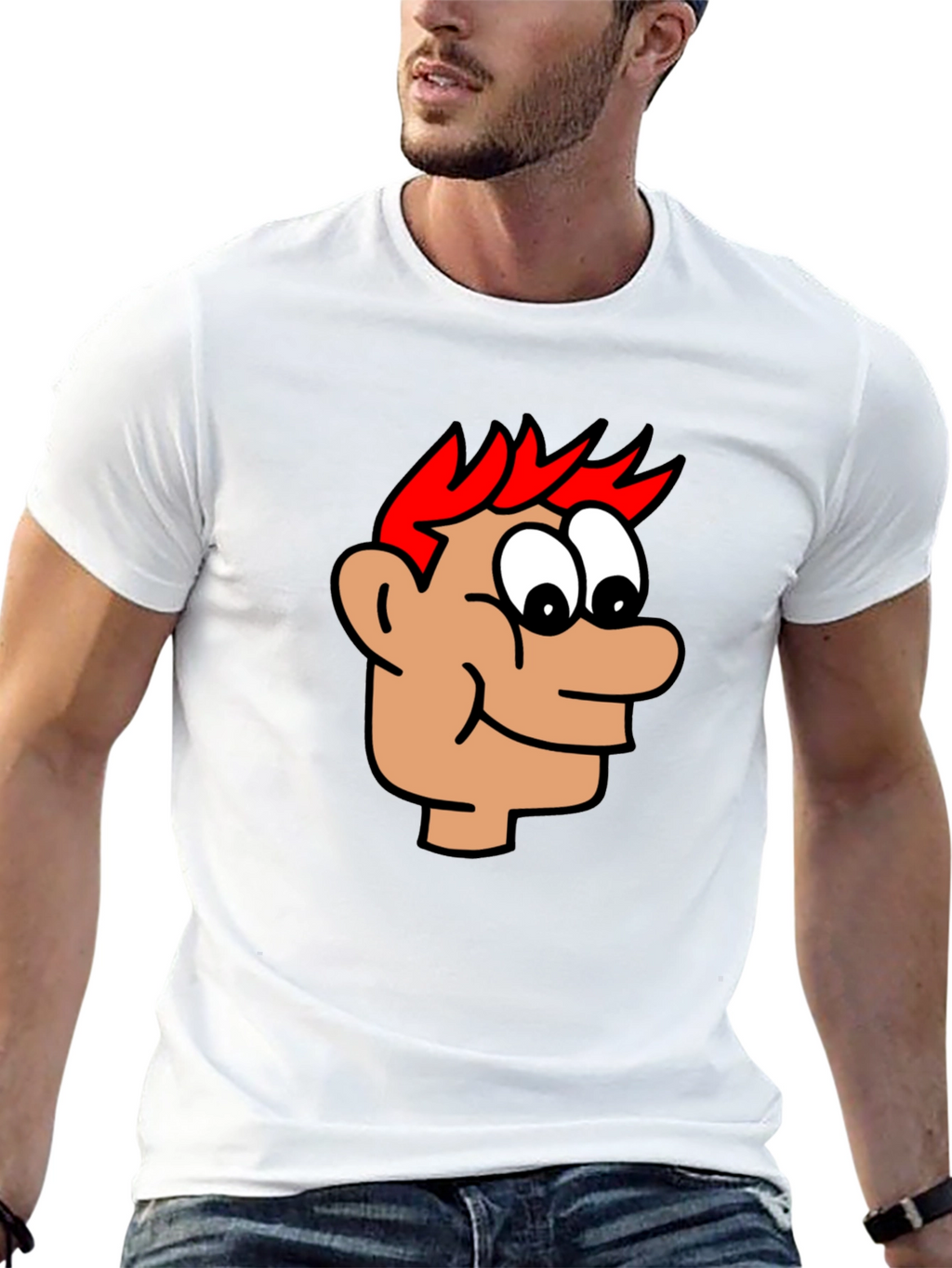 Cartoon Head Black T-Shirt