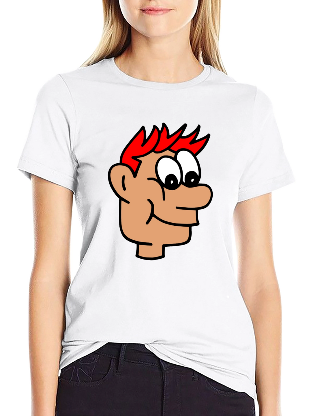 Cartoon Head Black T-Shirt