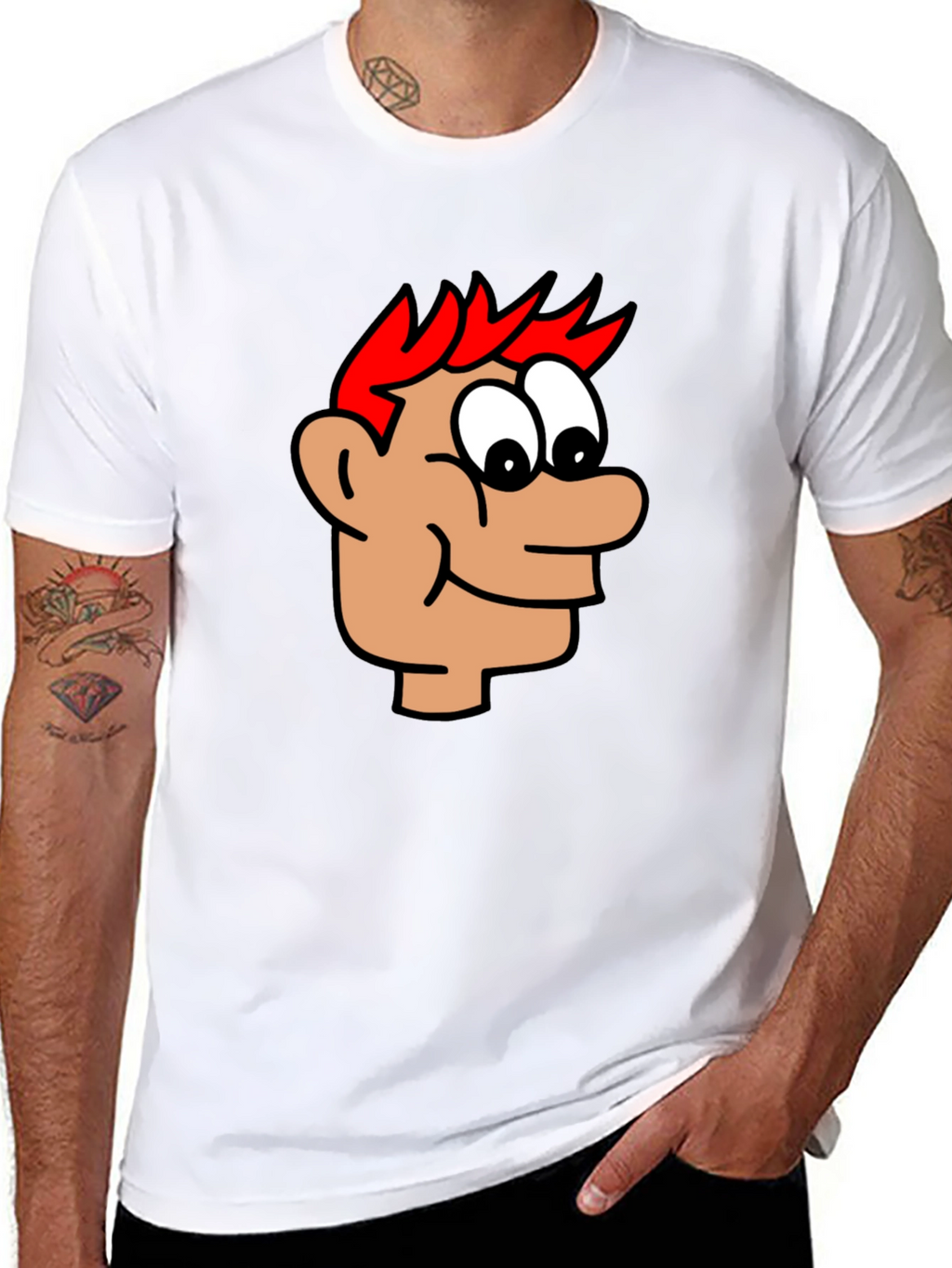 Cartoon Head Black T-Shirt