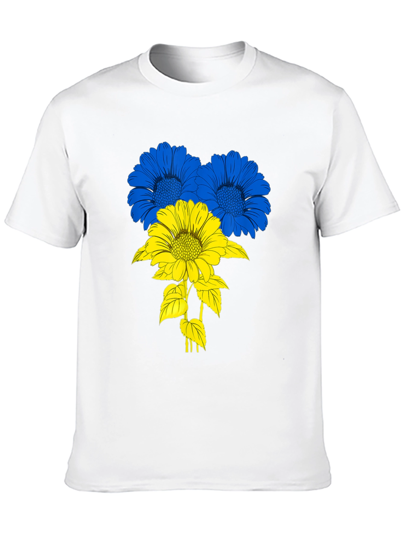 Ukraine Flag Flower T-Shirt - Black