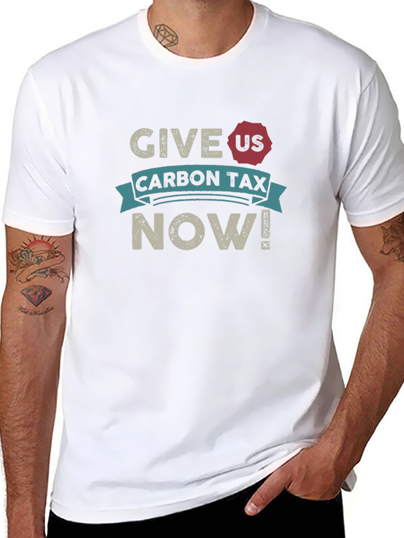 Give Us Carbon Tax Now! Black T-Shirt