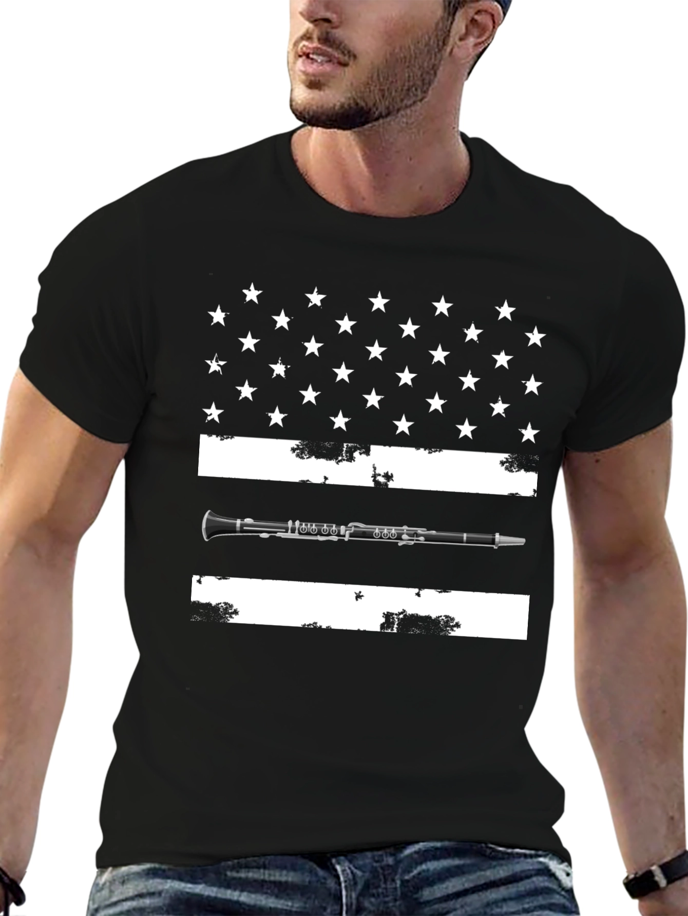 Clarinet USA Flag T-Shirt - Music Lover Tee