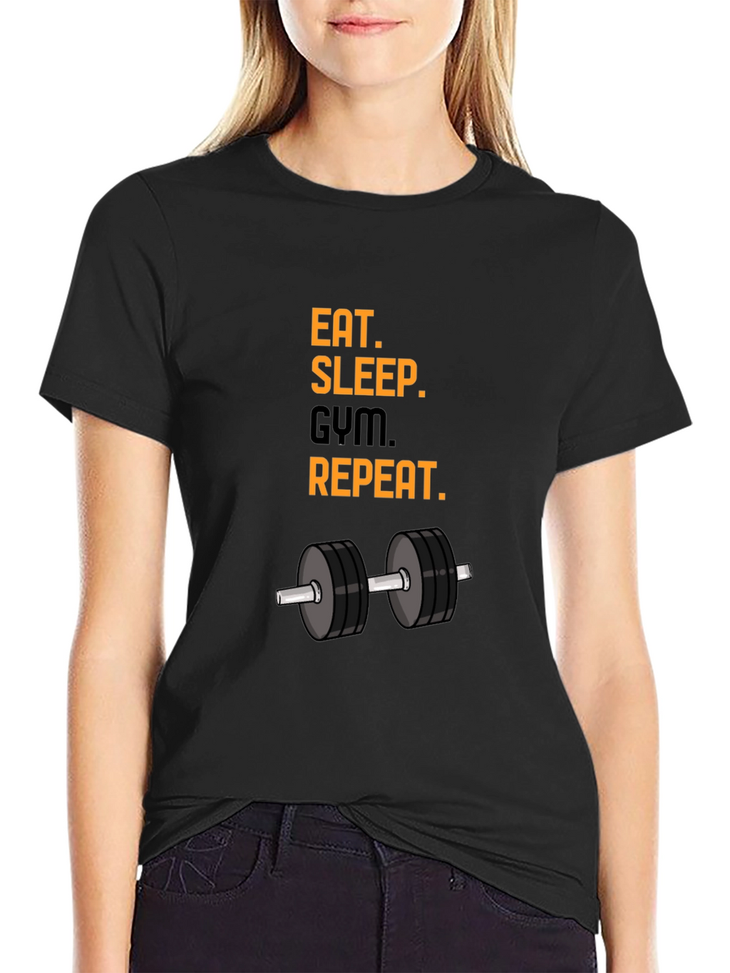Eat Sleep Gym Repeat T-Shirt - Black