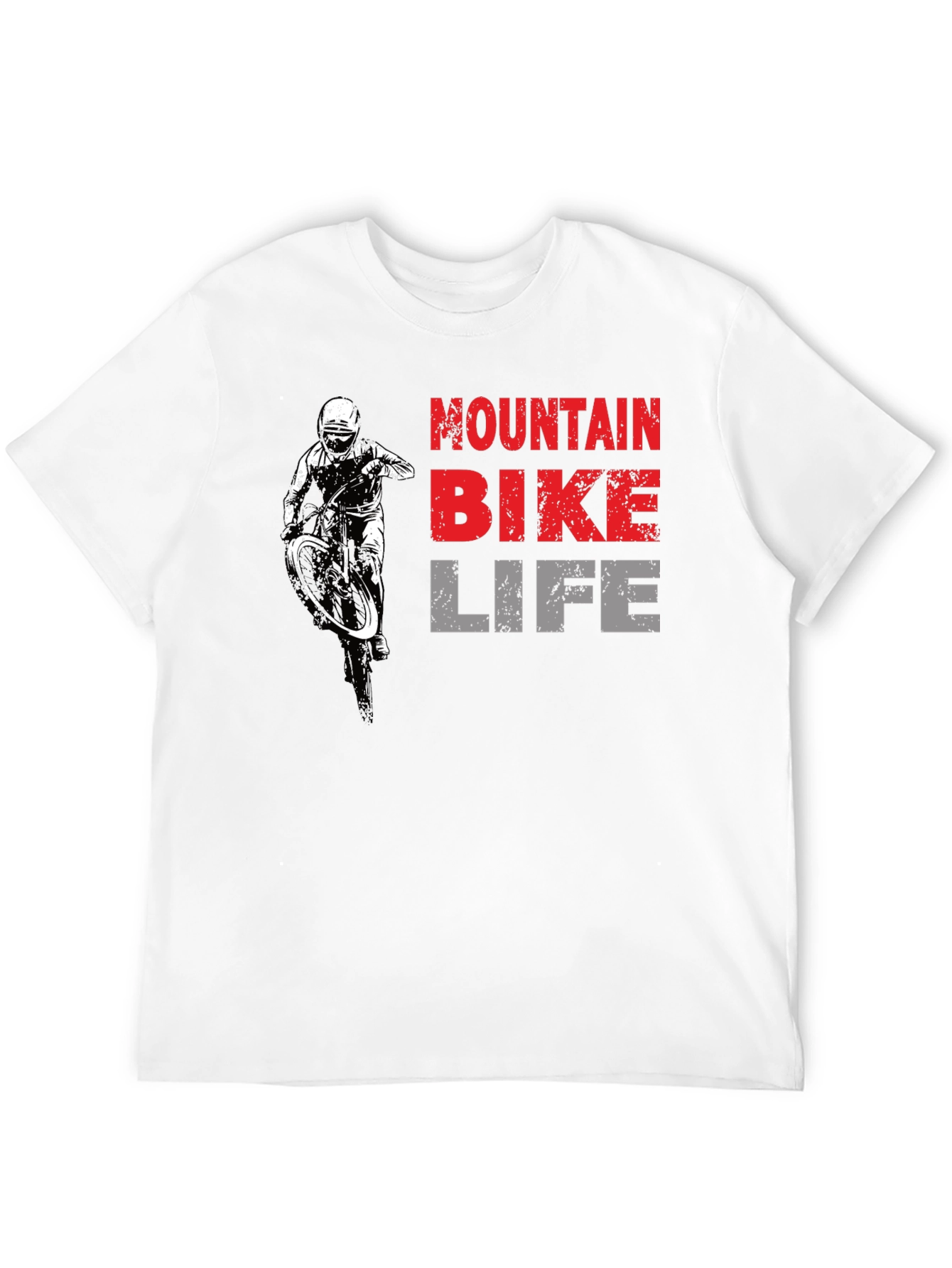 Mountain Bike Life Graphic Tee - Black Cotton T-Shirt