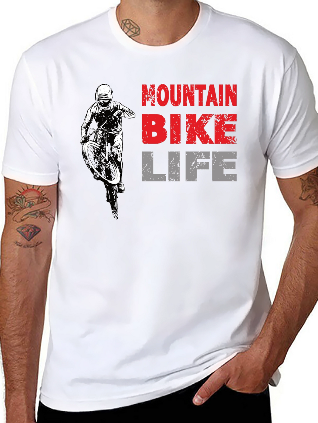 Mountain Bike Life Graphic Tee - Black Cotton T-Shirt