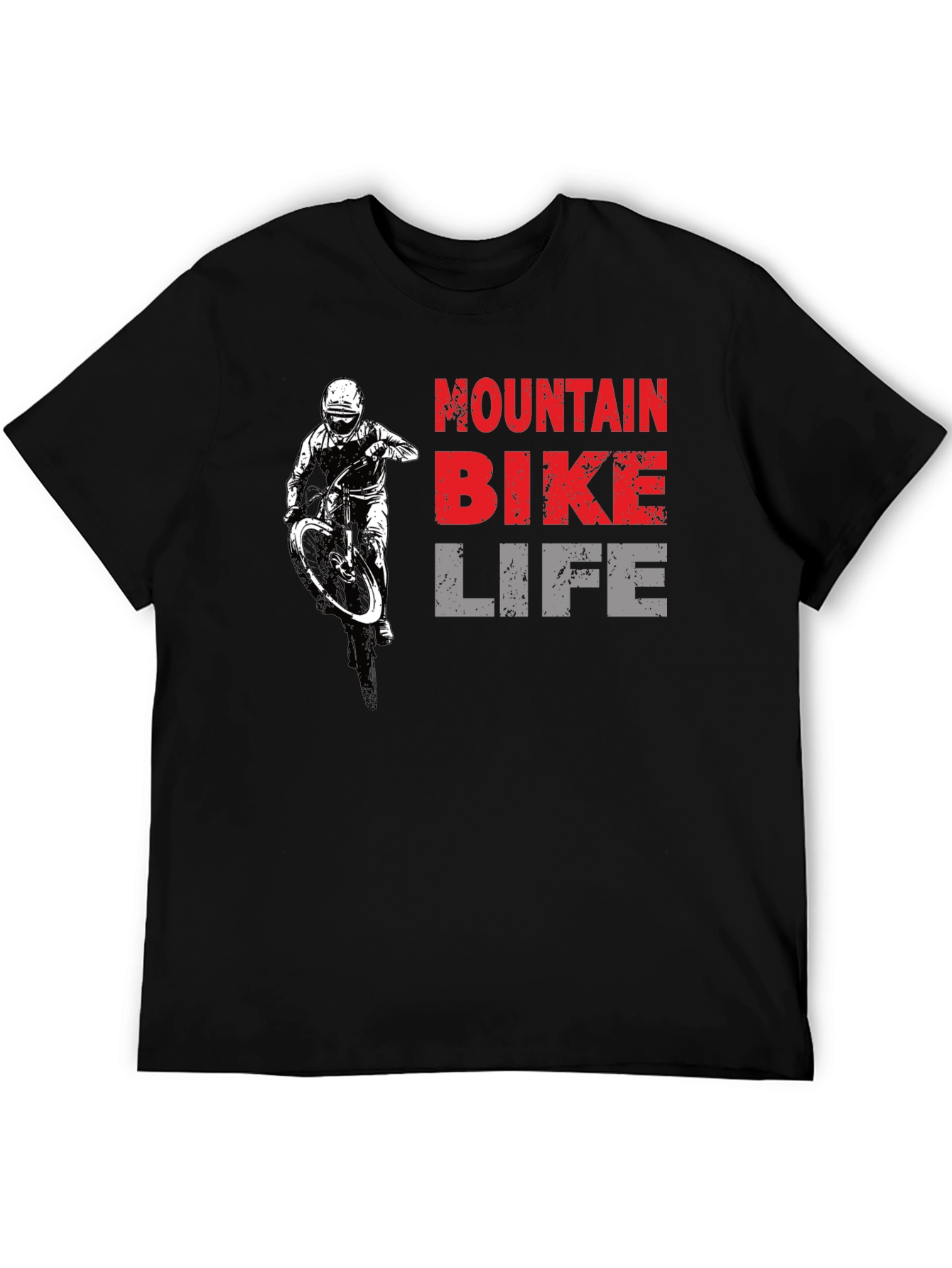 Mountain Bike Life Graphic Tee - Black Cotton T-Shirt