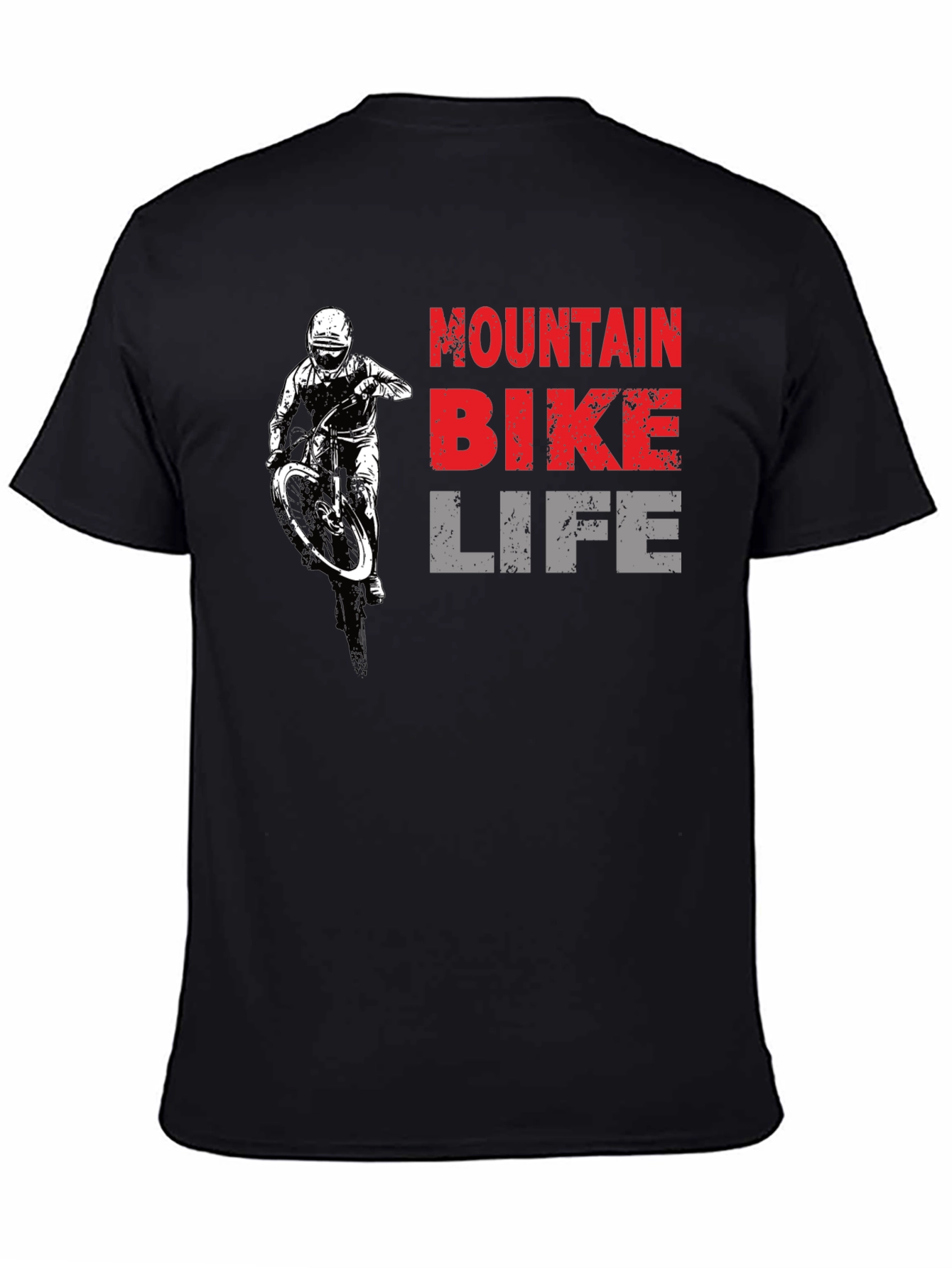 Mountain Bike Life Graphic Tee - Black Cotton T-Shirt