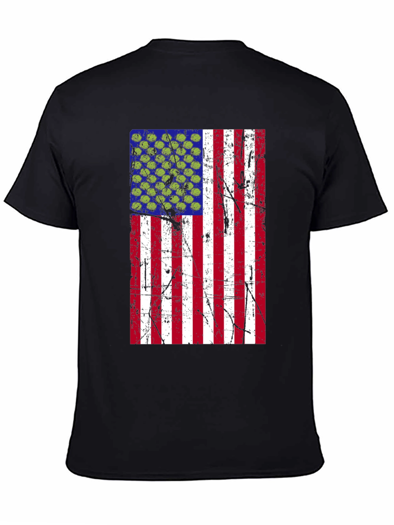 Distressed American Flag Pickleball T-Shirt