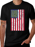 Distressed American Flag Pickleball T-Shirt
