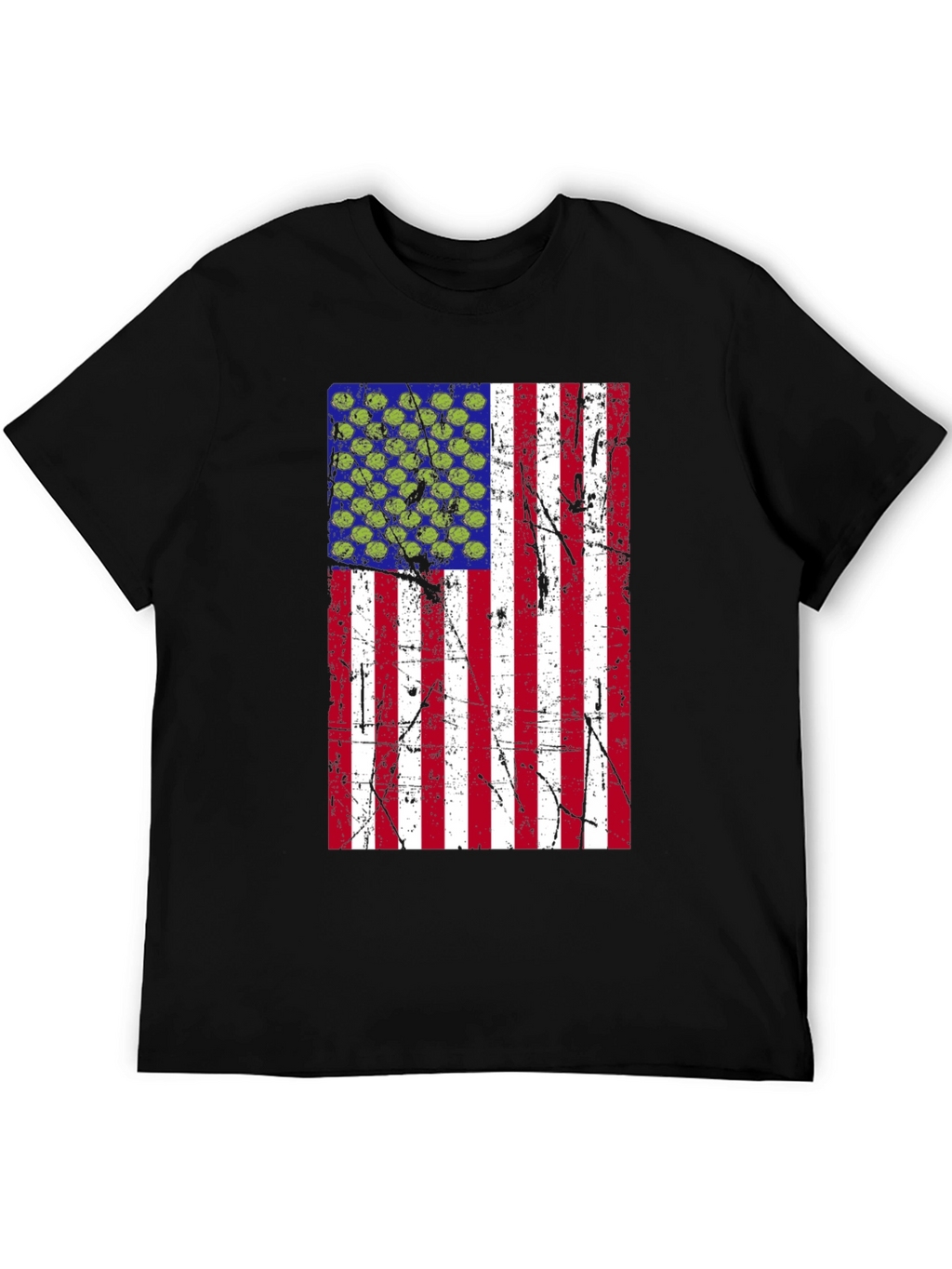 Distressed American Flag Pickleball T-Shirt