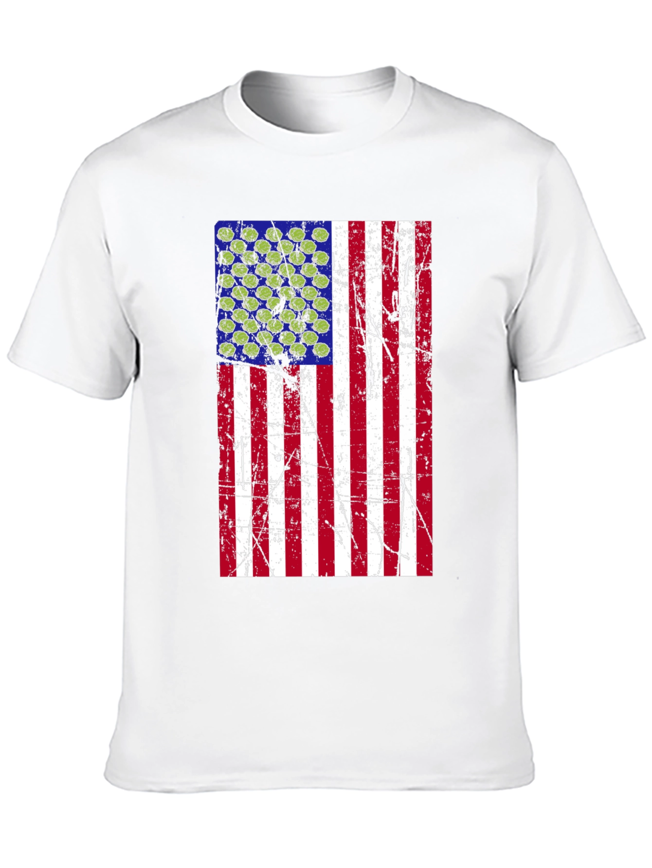 Distressed American Flag Pickleball T-Shirt