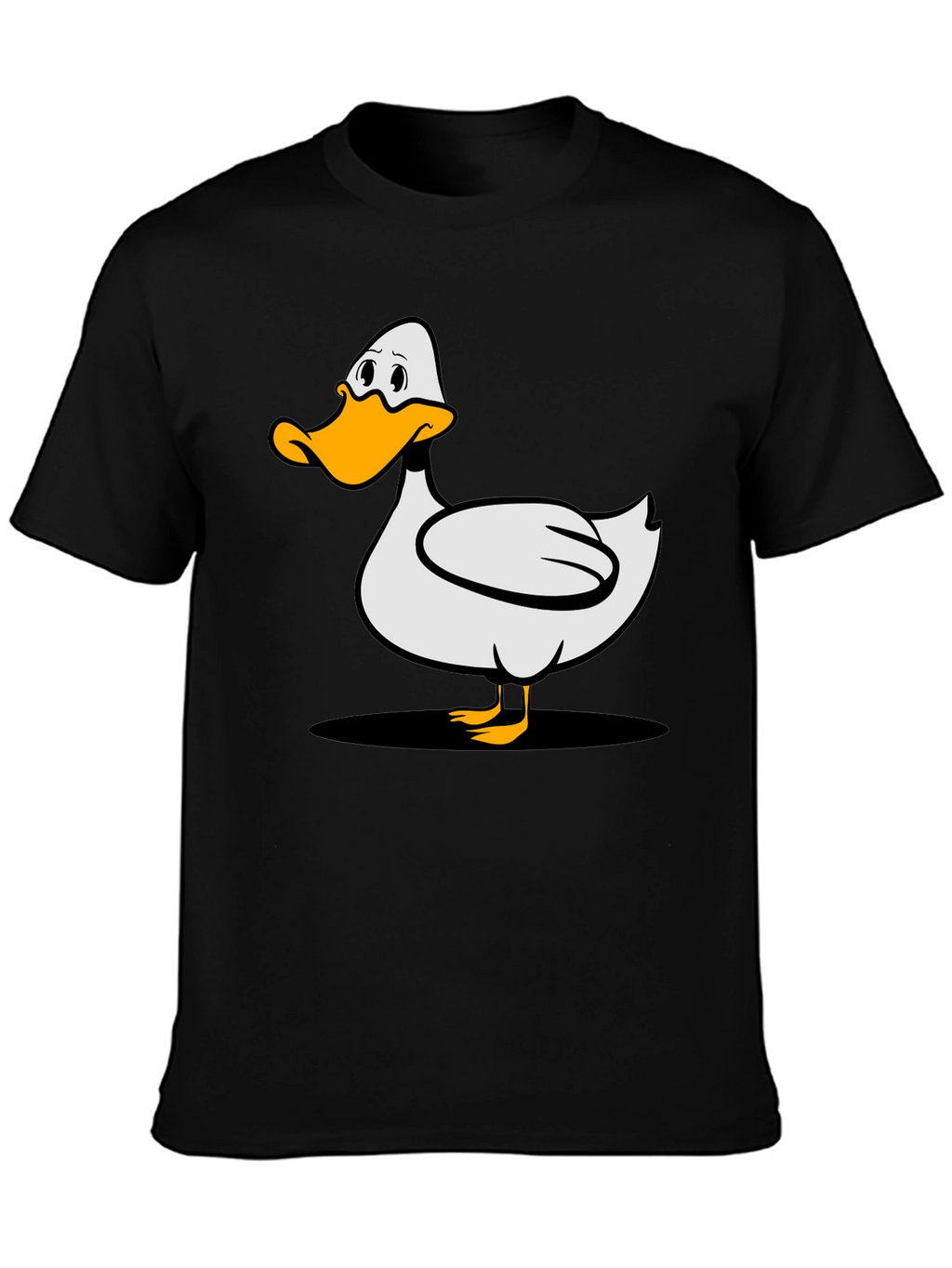 Cartoon Duck Graphic Tee - Unisex Black T-Shirt