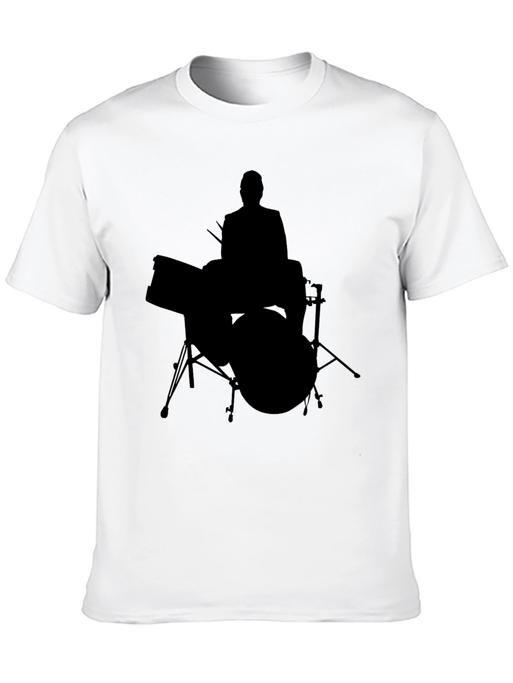 Drummer Silhouette T-Shirt - Black