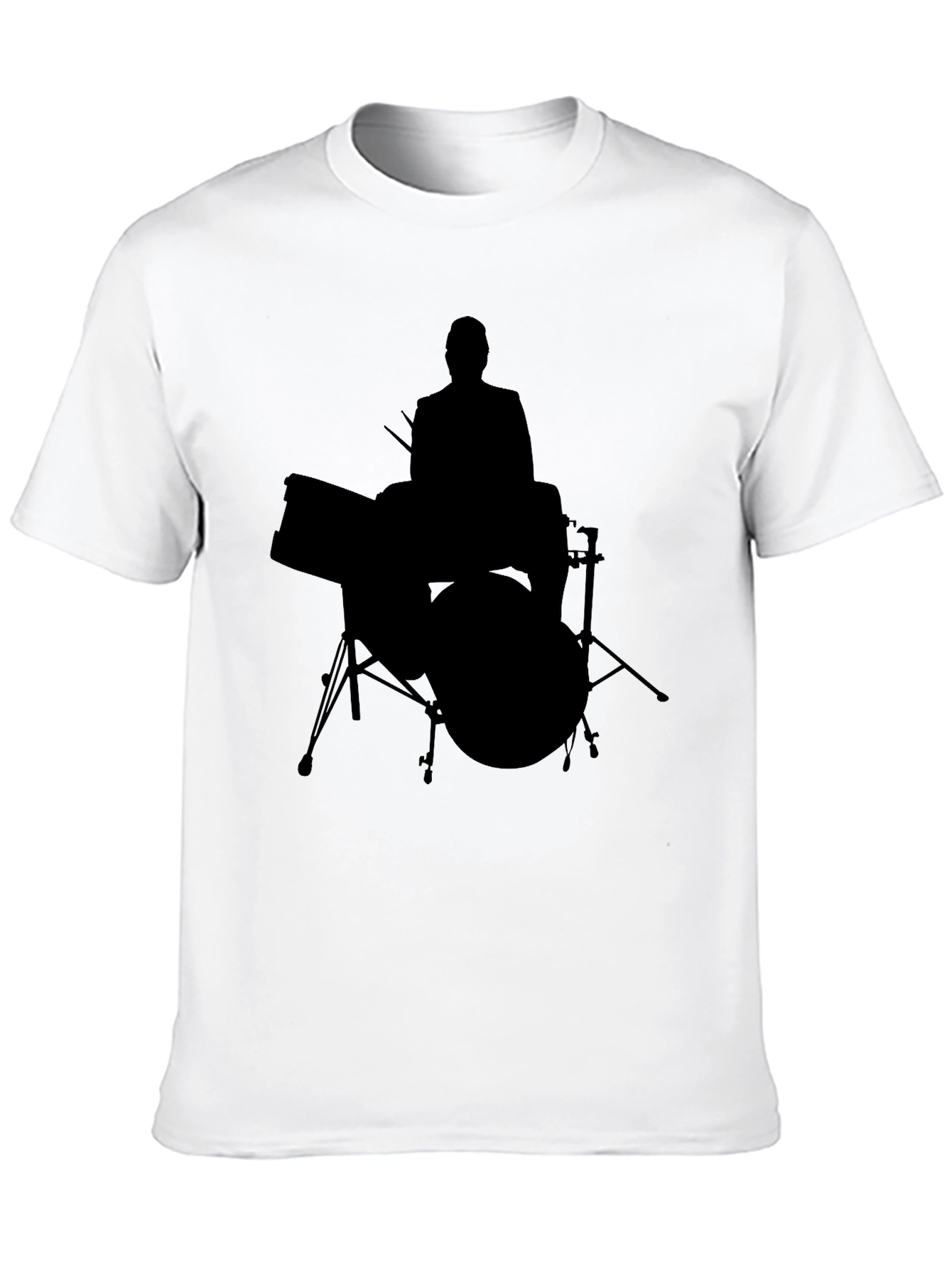 Drummer Silhouette T-Shirt - Black