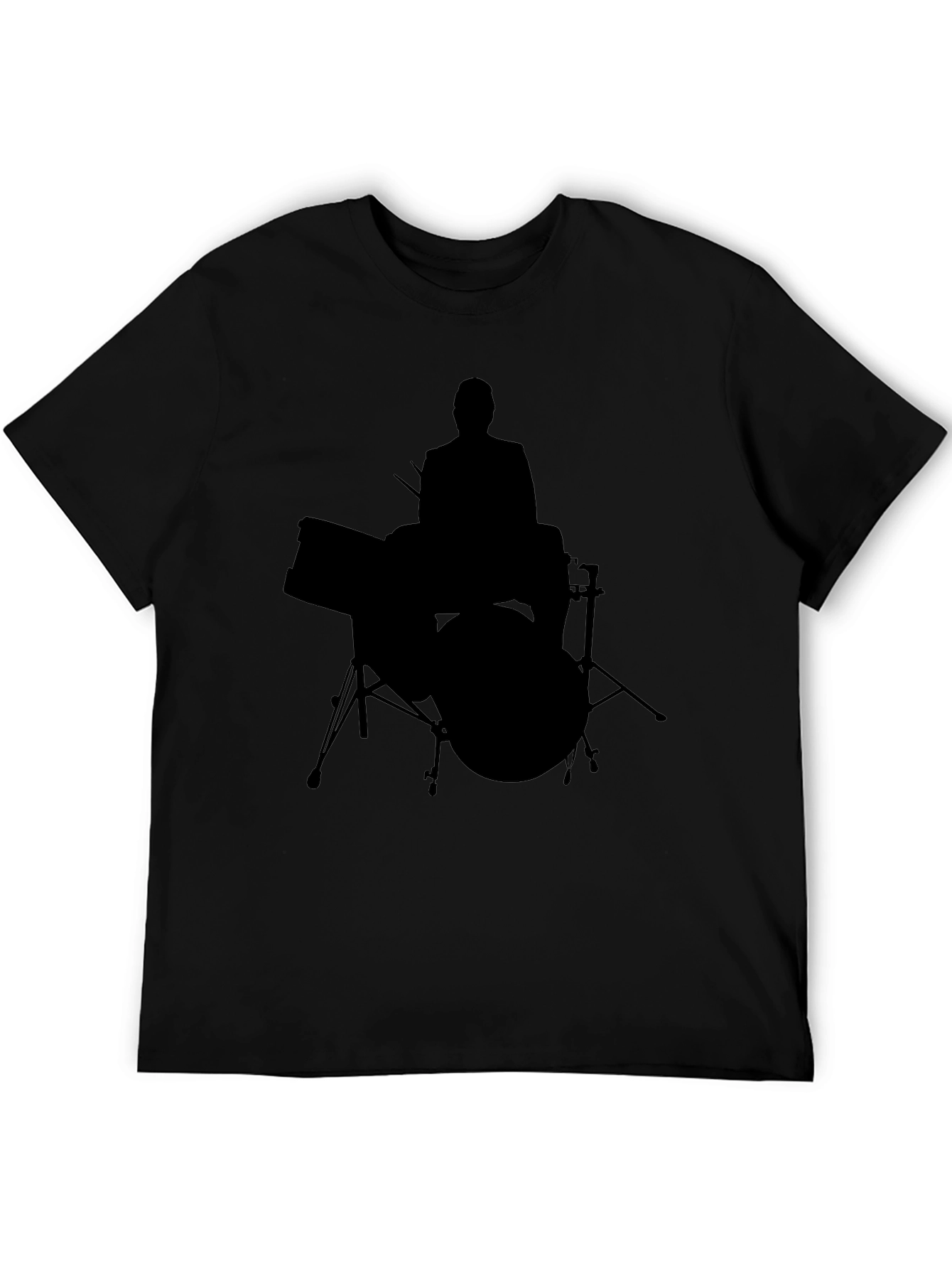 Drummer Silhouette T-Shirt - Black
