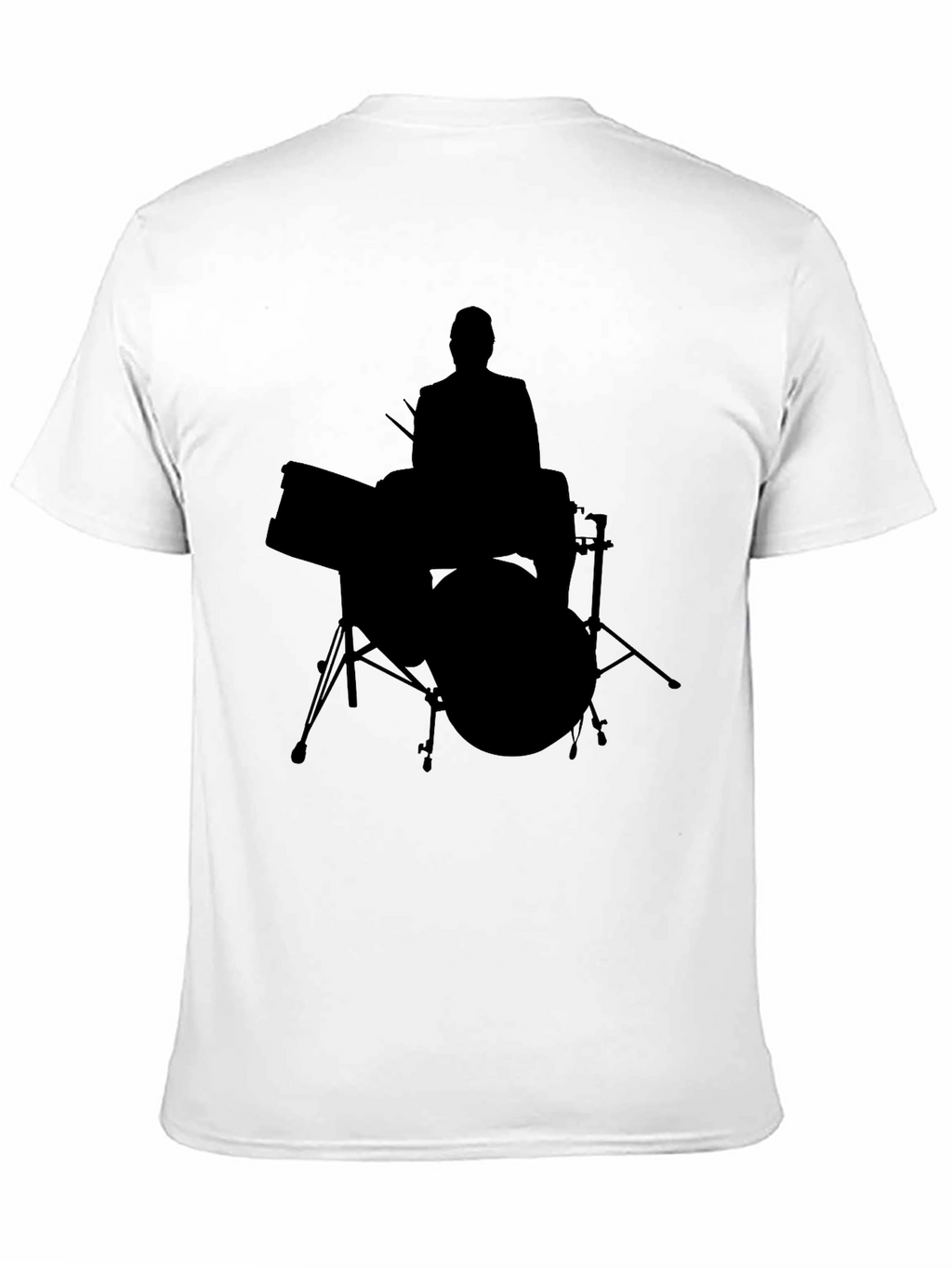 Drummer Silhouette T-Shirt - Black
