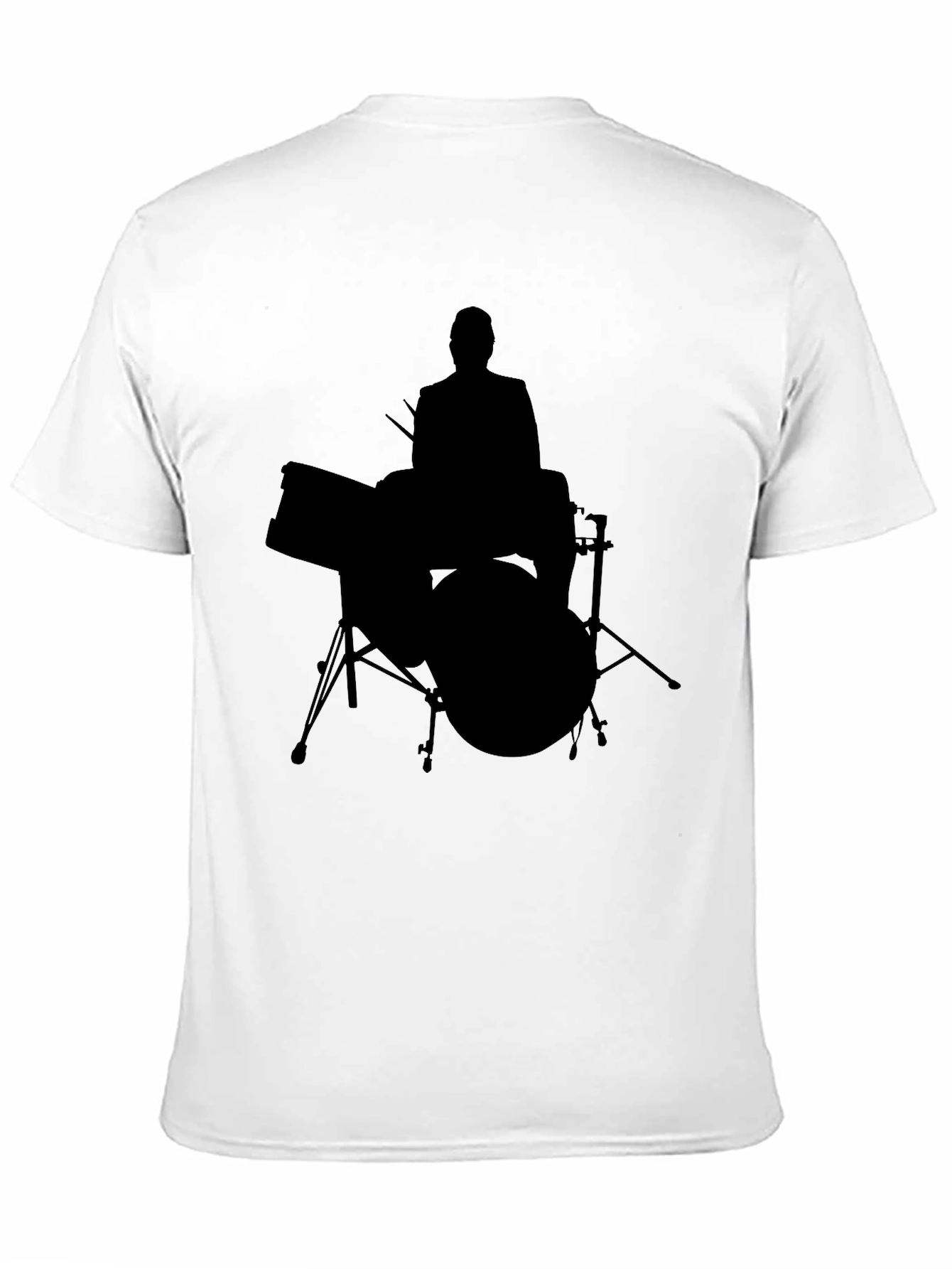 Drummer Silhouette T-Shirt - Black