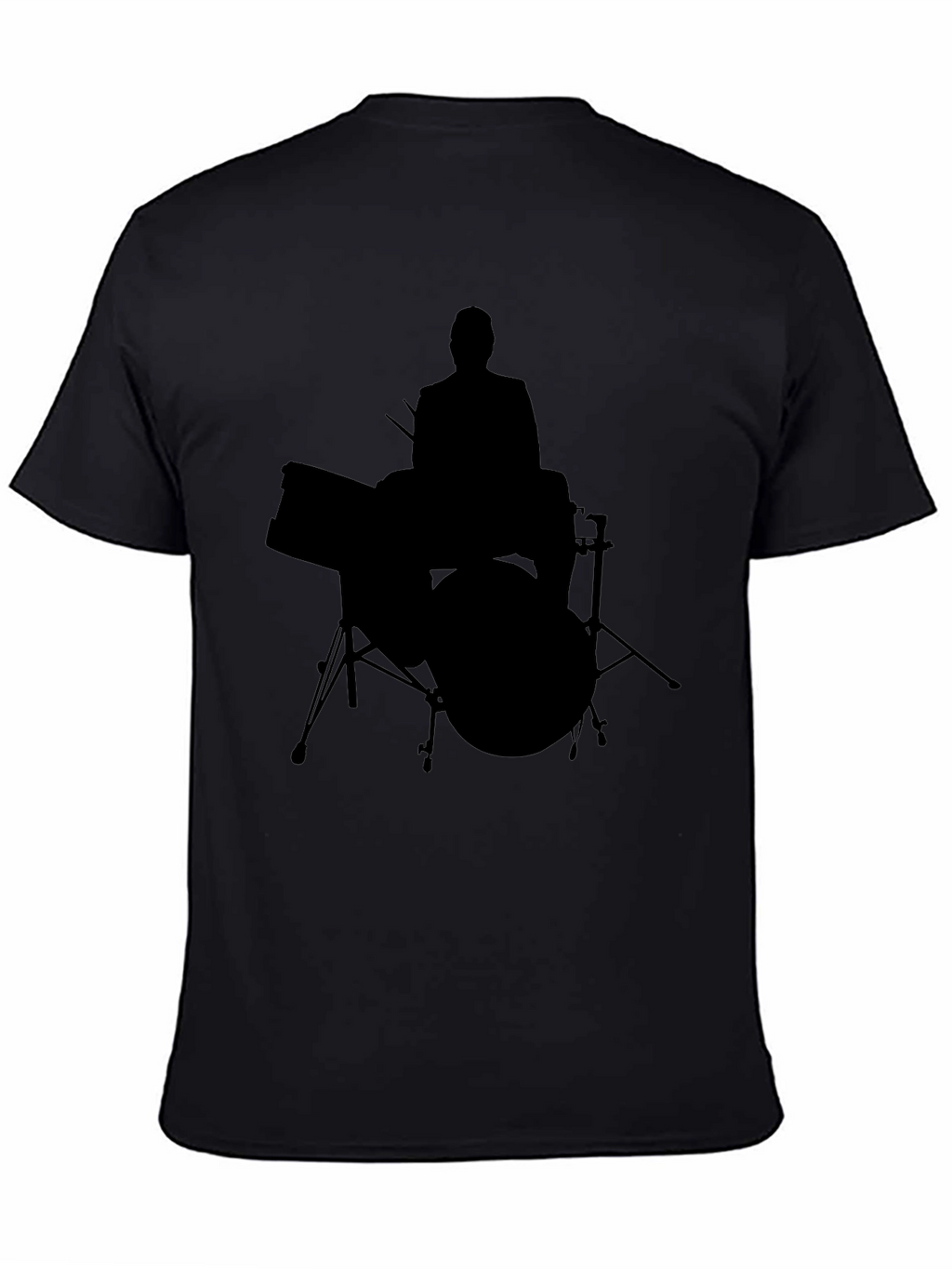Drummer Silhouette T-Shirt - Black