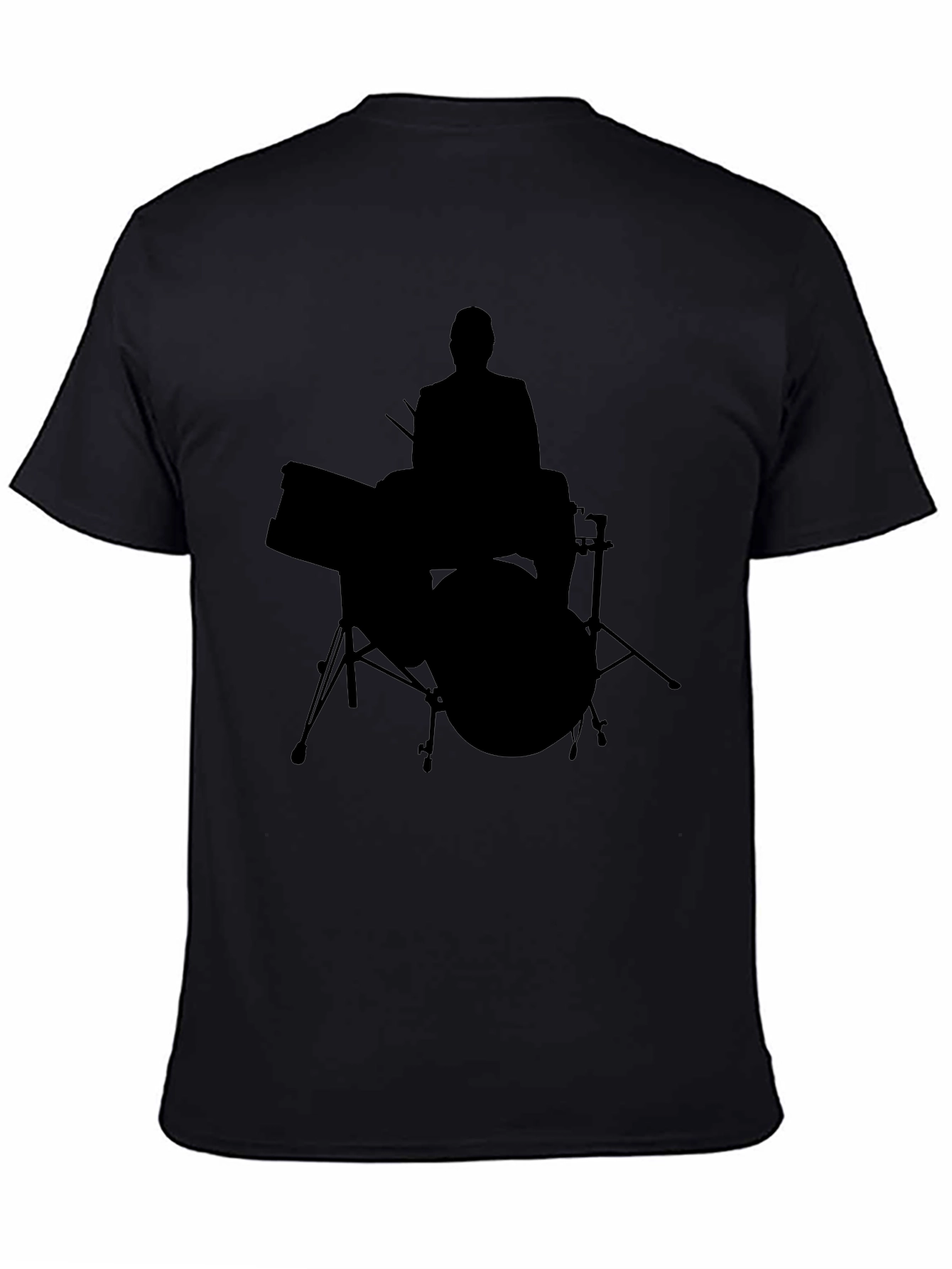 Drummer Silhouette T-Shirt - Black