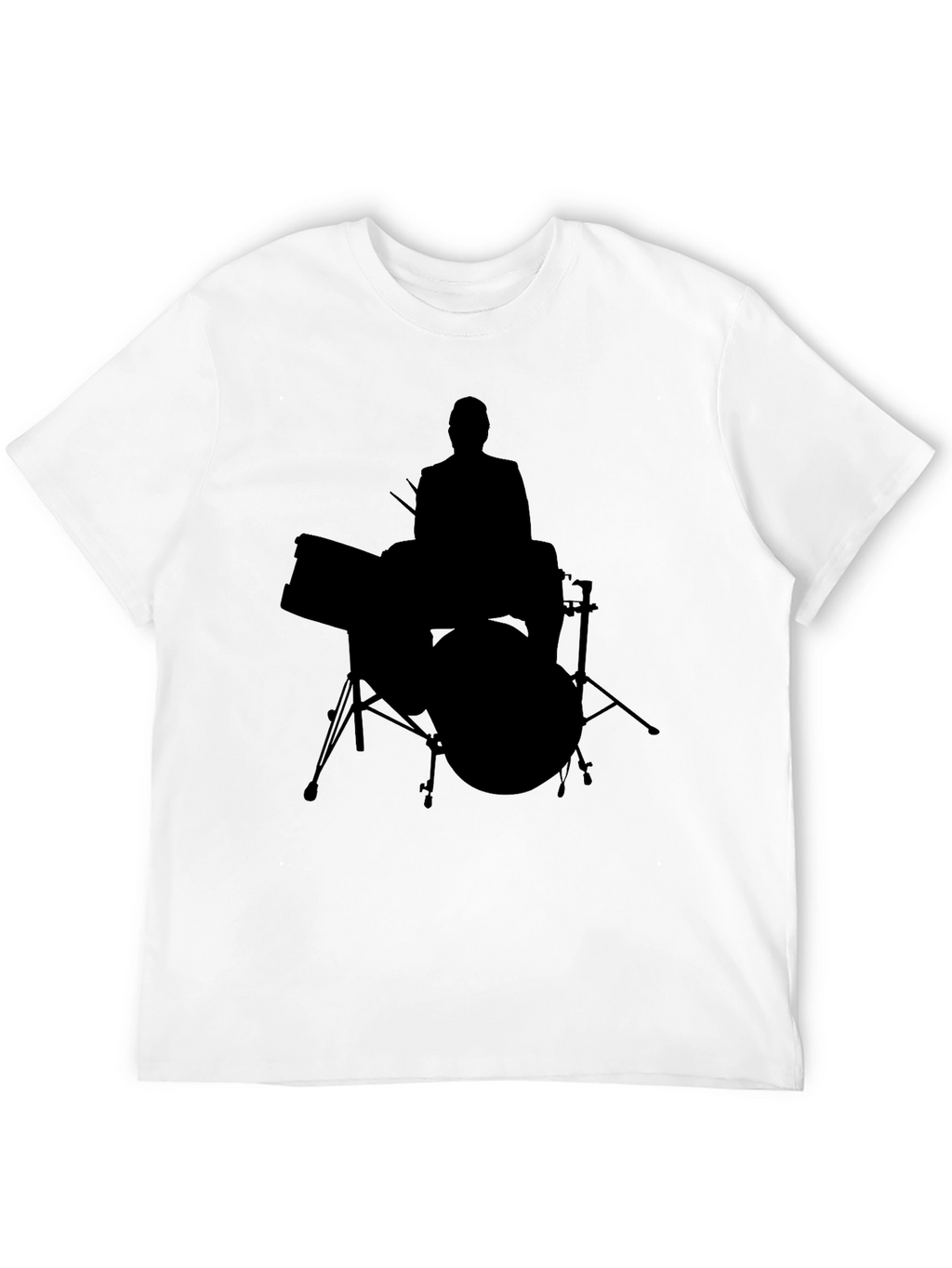 Drummer Silhouette T-Shirt - Black