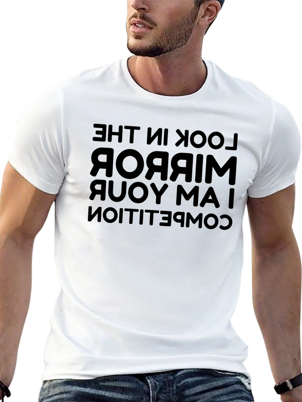I Am Your Competition Mirror Print T-Shirt