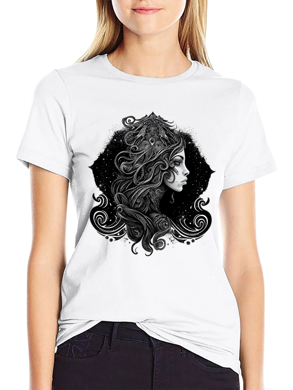 Mystic Woman Graphic Black Tee