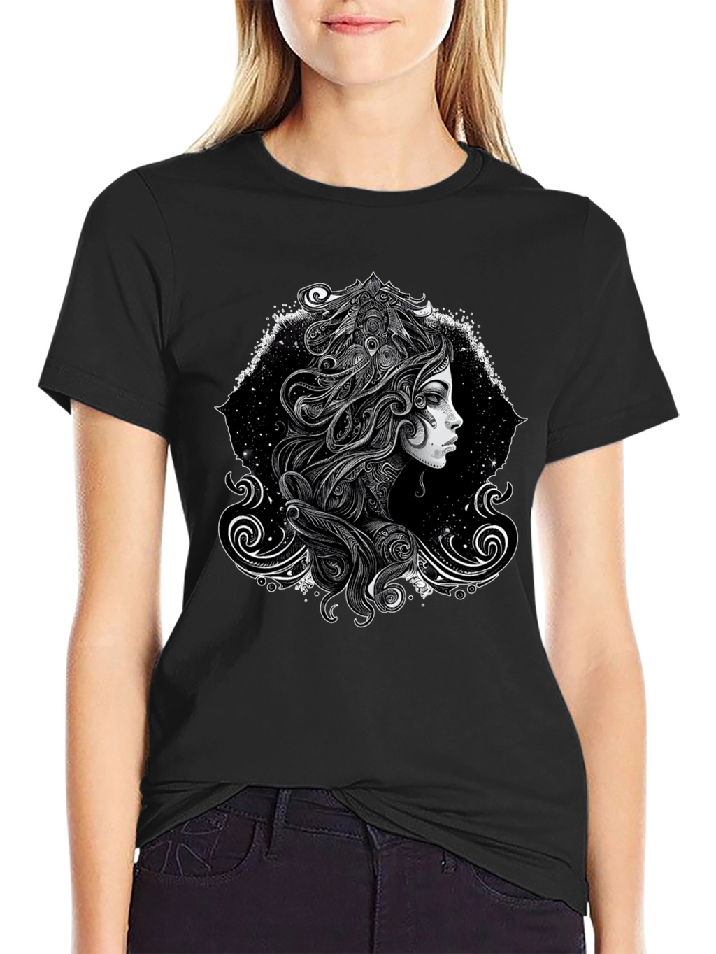 Mystic Woman Graphic Black Tee
