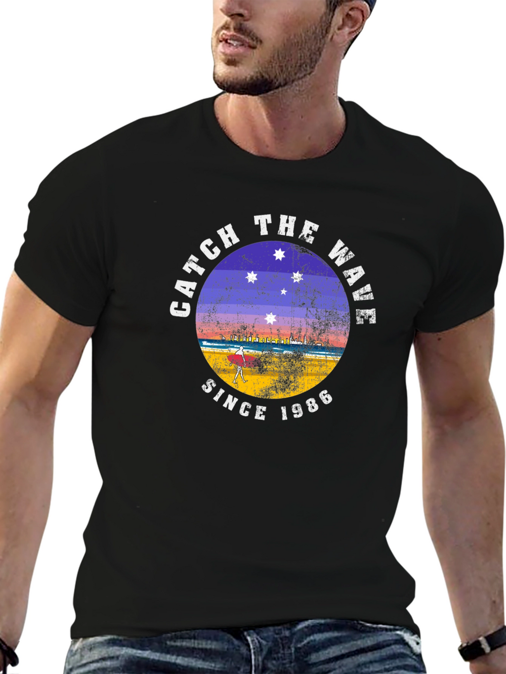 Catch the Wave Since 1986 Black T-Shirt