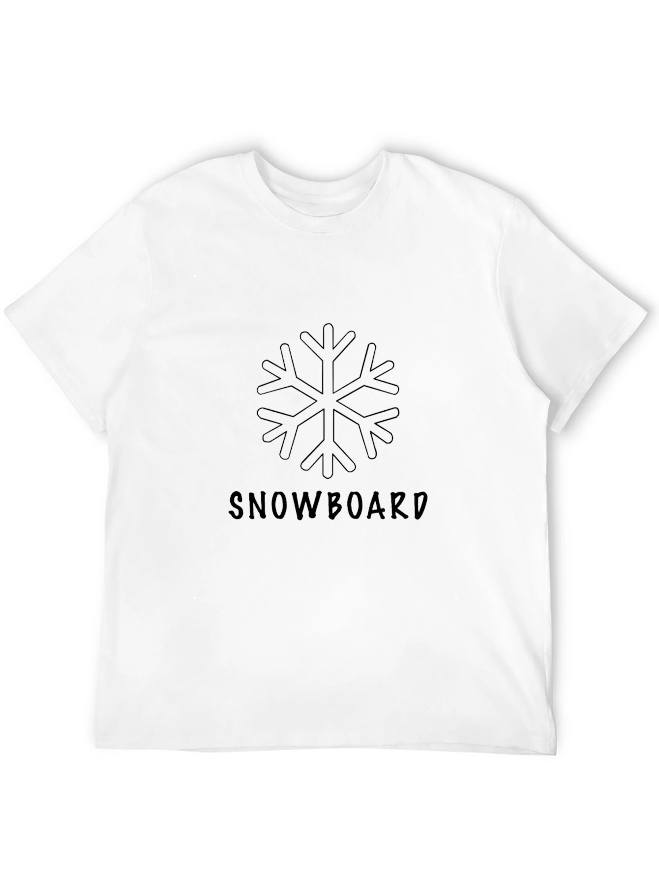 Snowboard Snowflake Black T-Shirt