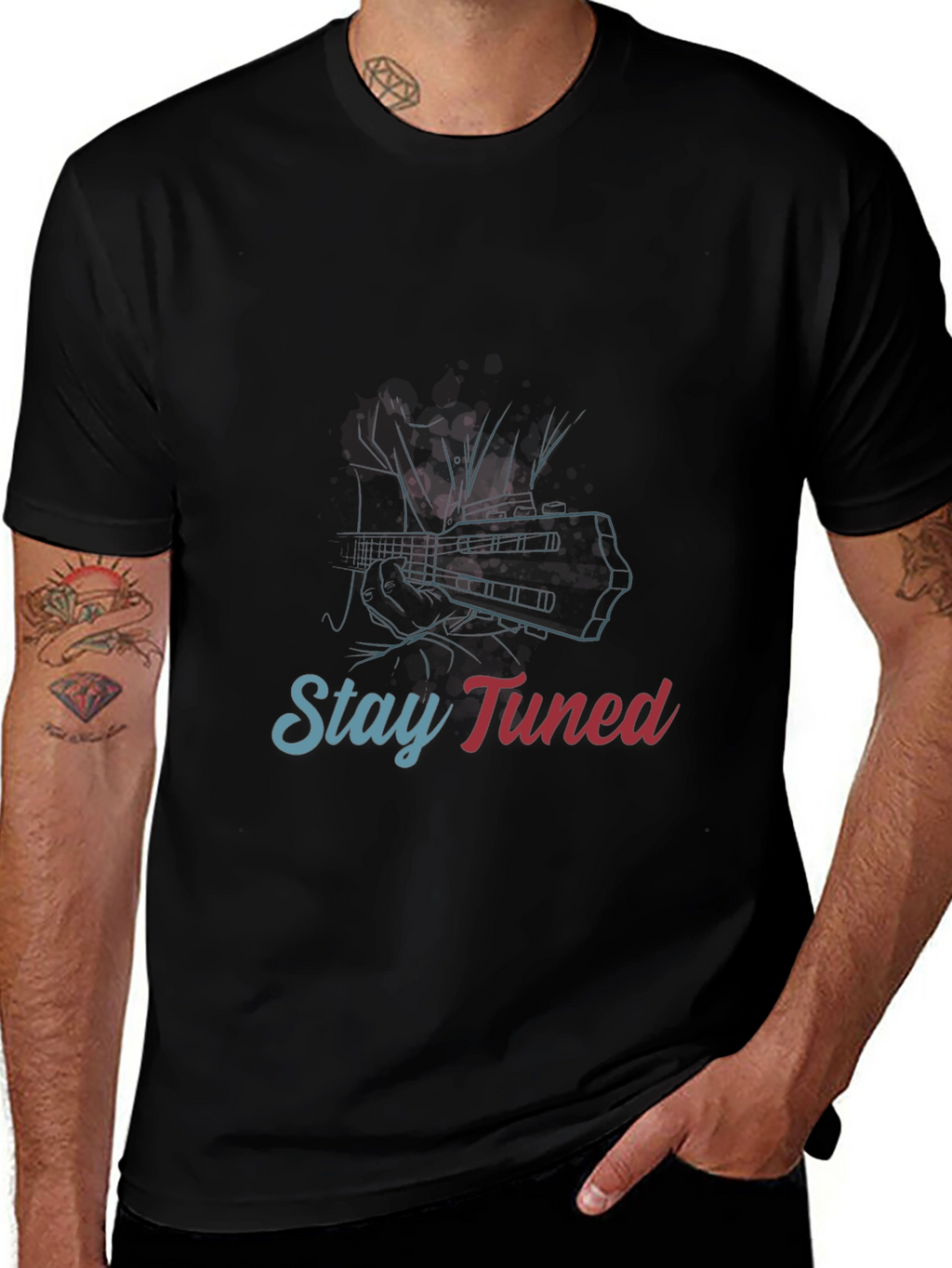 Stay Tuned Graphic Tee - Guitar Player T-Shirt