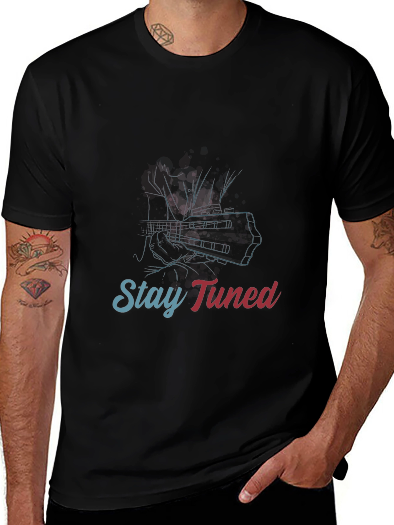 Stay Tuned Graphic Tee - Guitar Player T-Shirt