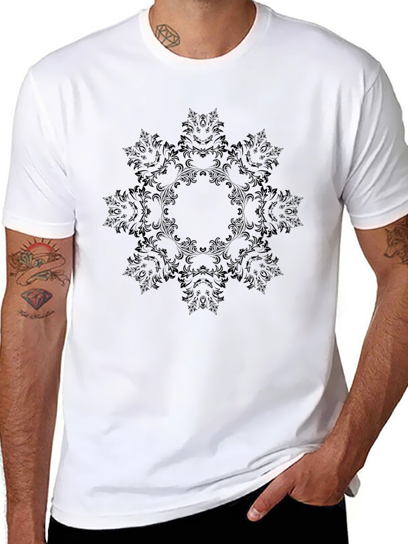 Elegant Black Mandala Graphic Tee