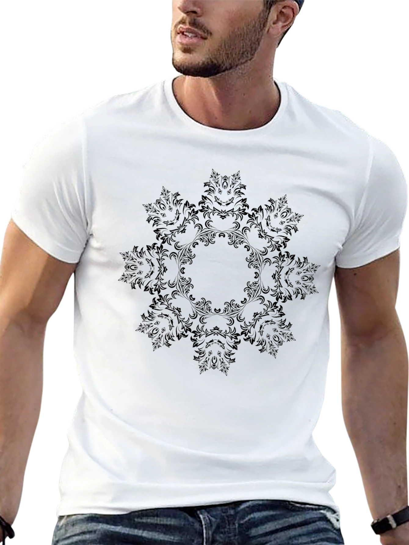Elegant Black Mandala Graphic Tee