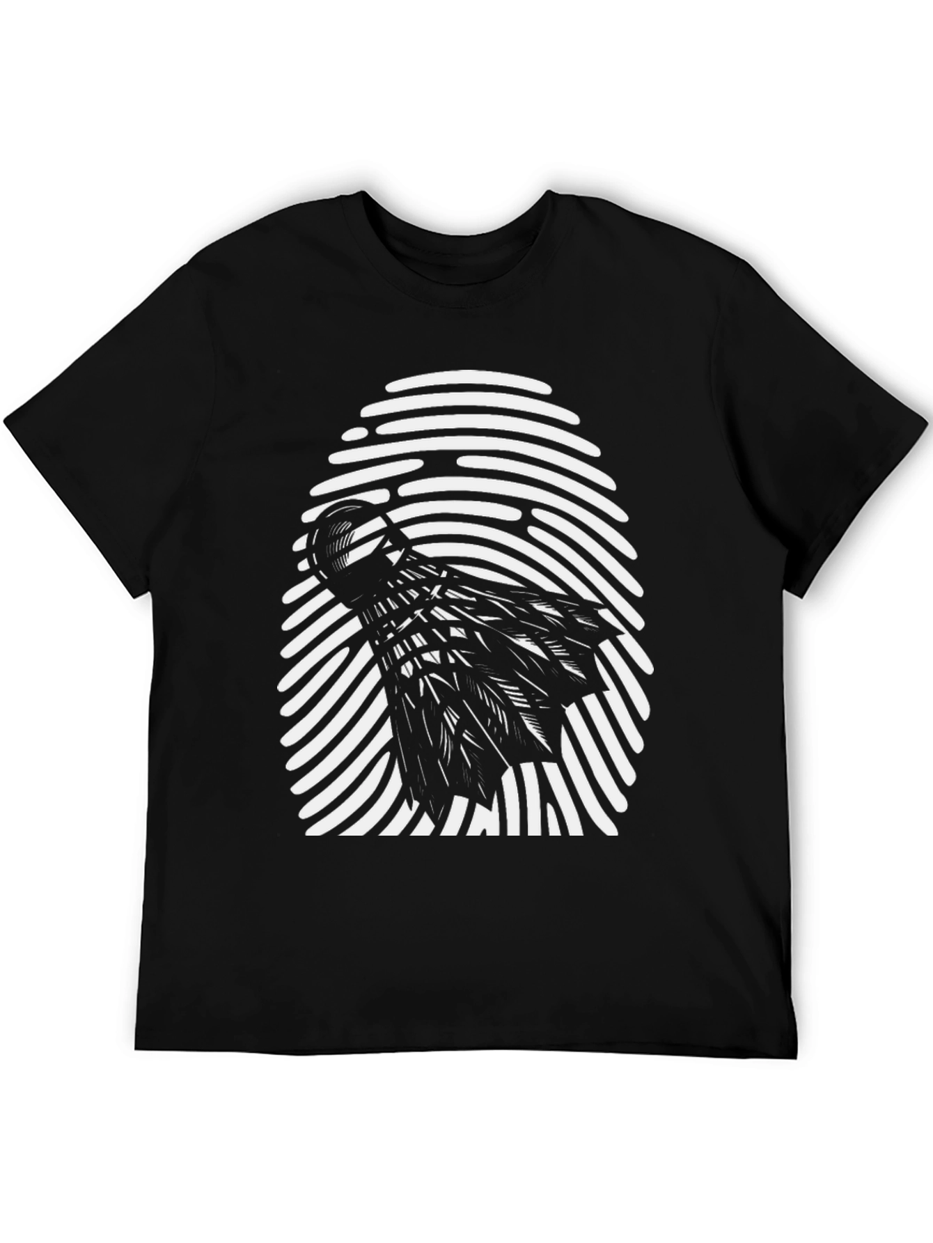 Black Shuttlecock Fingerprint Graphic Tee