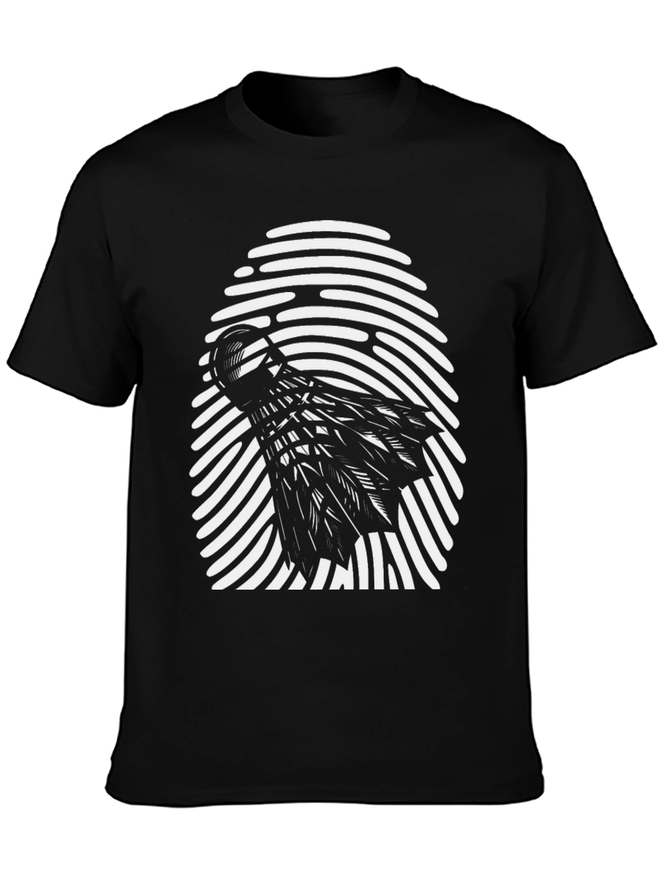Black Shuttlecock Fingerprint Graphic Tee