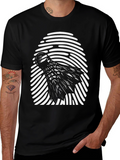 Black Shuttlecock Fingerprint Graphic Tee