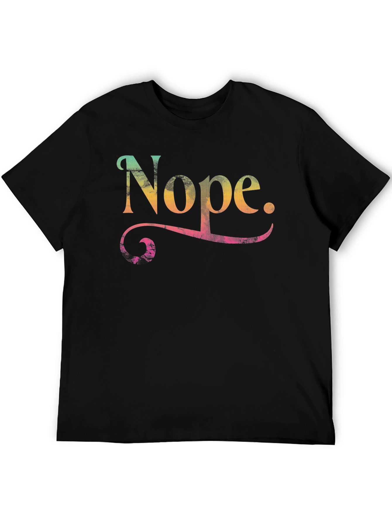 Nope Graphic Tee - Mens Crew Neck Black T-Shirt