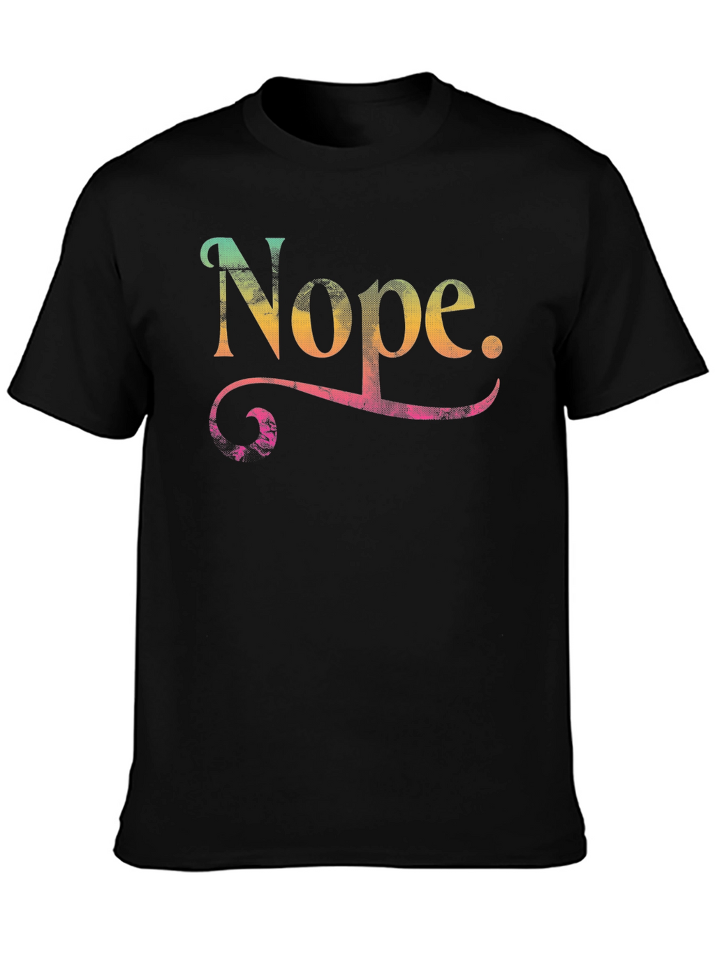 Nope Graphic Tee - Mens Crew Neck Black T-Shirt