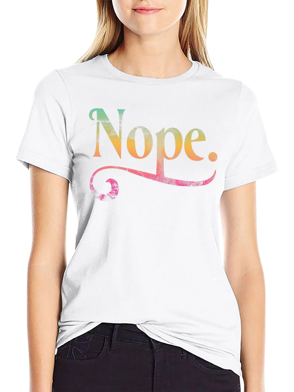 Nope Graphic Tee - Mens Crew Neck Black T-Shirt